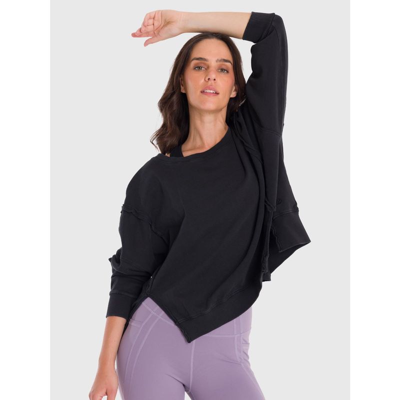 BSOUL - Polerón Mujer Oversize Crew Ii Negro BSOUL