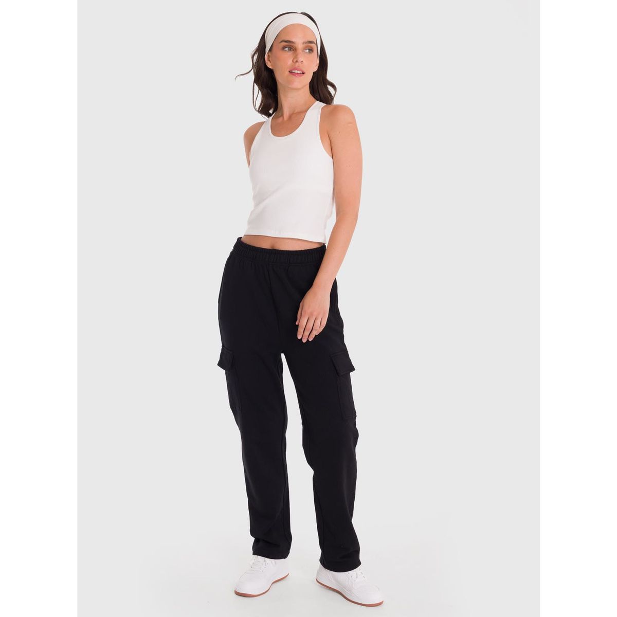 BSOUL - Pantalón Mujer Cargo Negro BSOUL