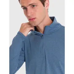 BSOUL - Polerón Hombre Half Zip Sweatshirt Azul