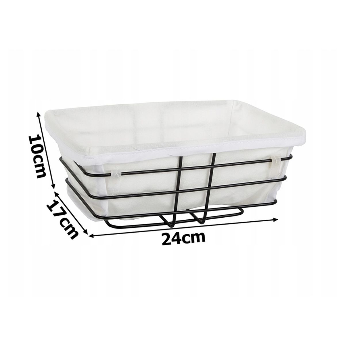 GENERICO - CESTA LOFT METÁLICA DE COCINA PARA FRUTA PAN CON FORRO