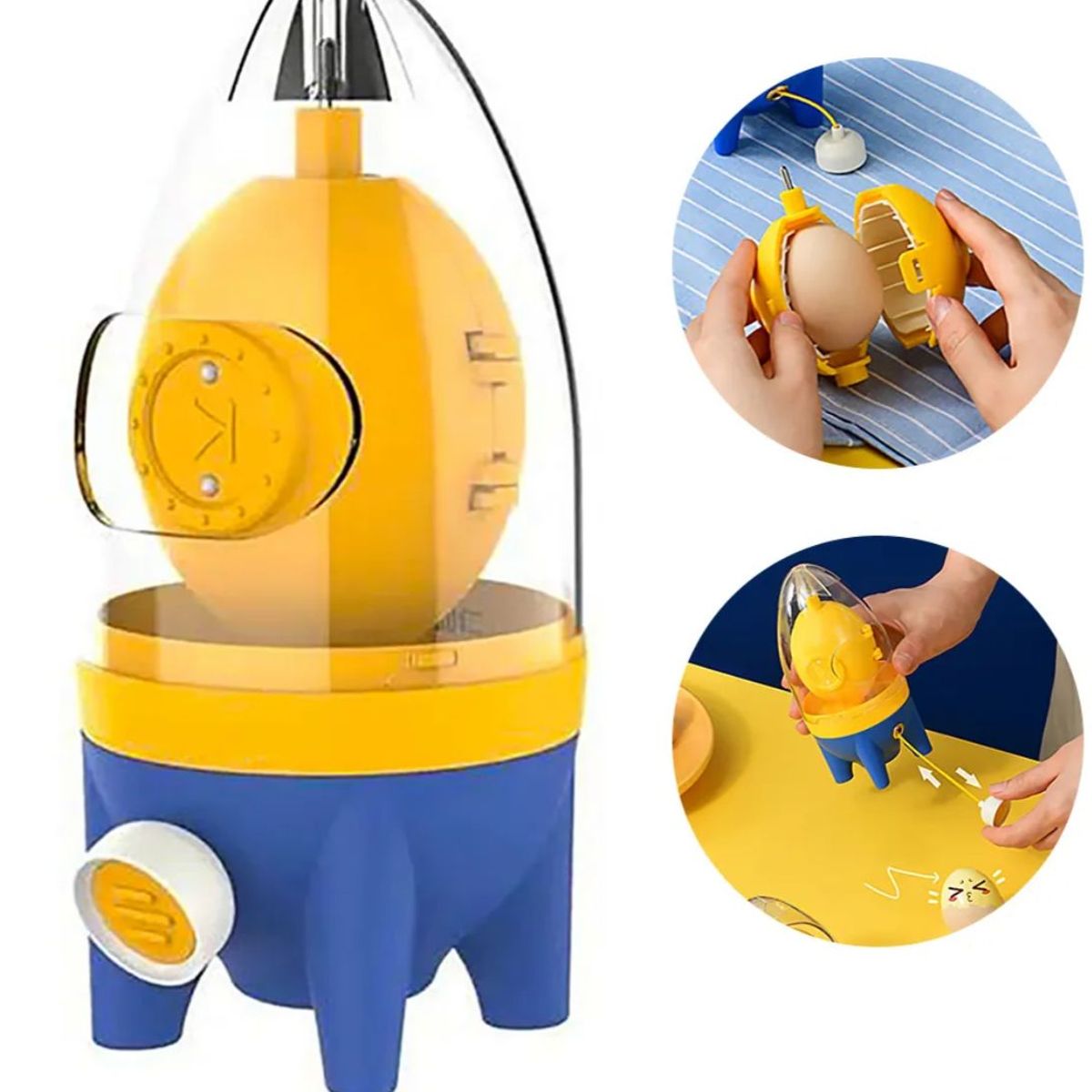 GENERICO - Batidor Manual Huevos Dorado Centrifuga Mezclador Yema Clara