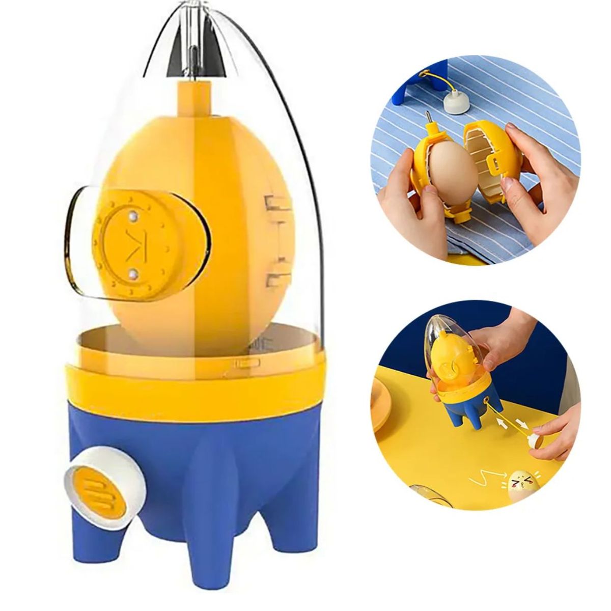 GENERICO - Batidor Manual Huevos Dorado Centrifuga Mezclador Yema Clara