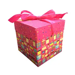 GENERICO - CAJA PLEGABLE REGALO FUCSIA MEDIANO 15X15 X12 UNI