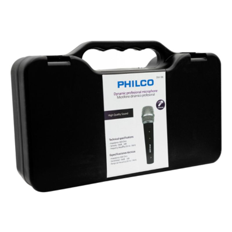 PHILCO - Micrófono Dinámico Philco Con Estuche Dm18k Color Negro