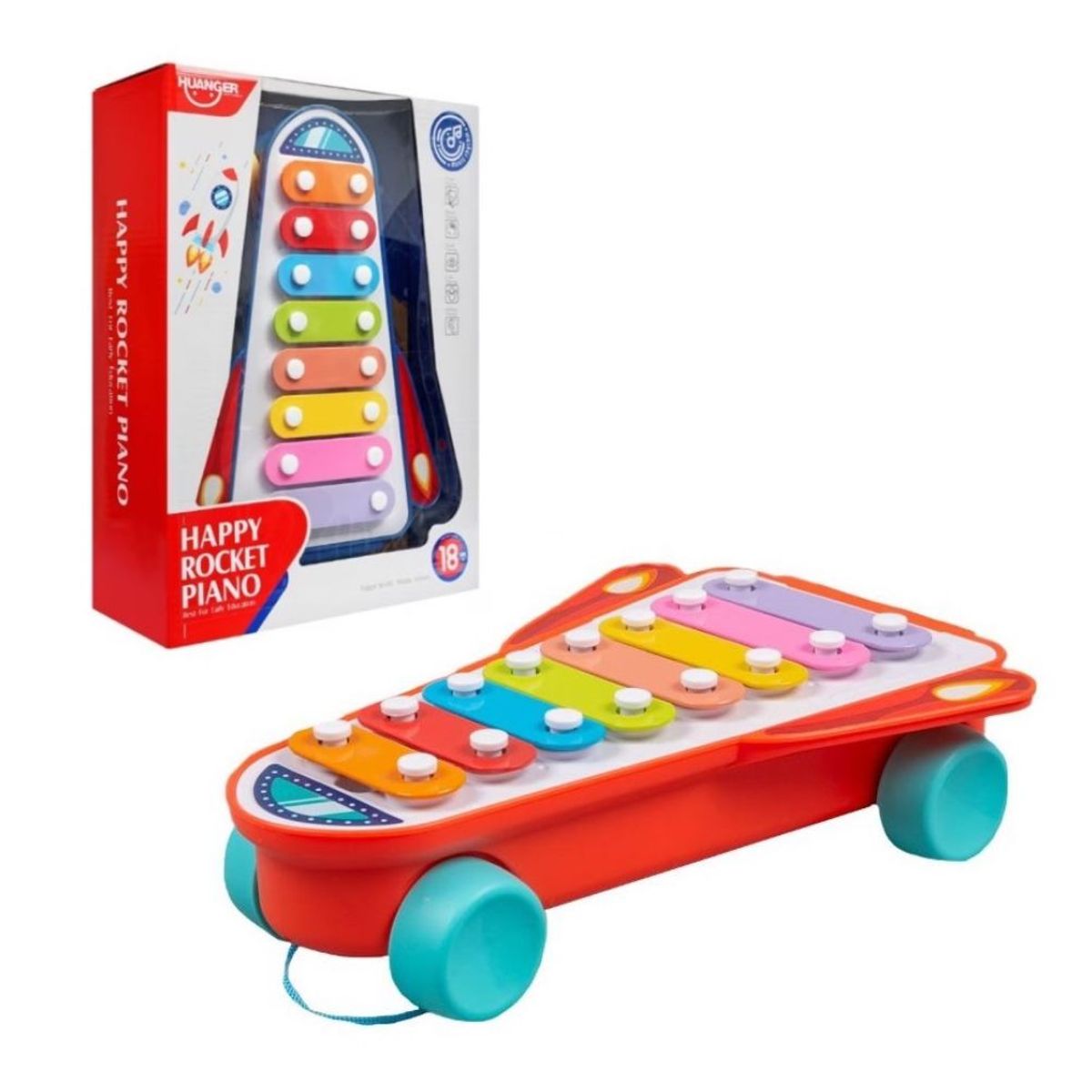 GENERICO - Xilófono Interactivo Colores Con Ruedas Huanger