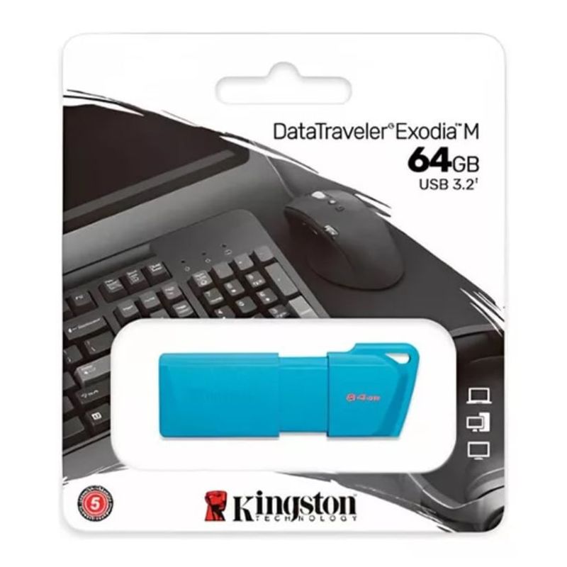KINGSTON - Pendrive KINGSTON  64GB USB3.2 Gen1 DataTraveler Exodia M Celeste Aqua
