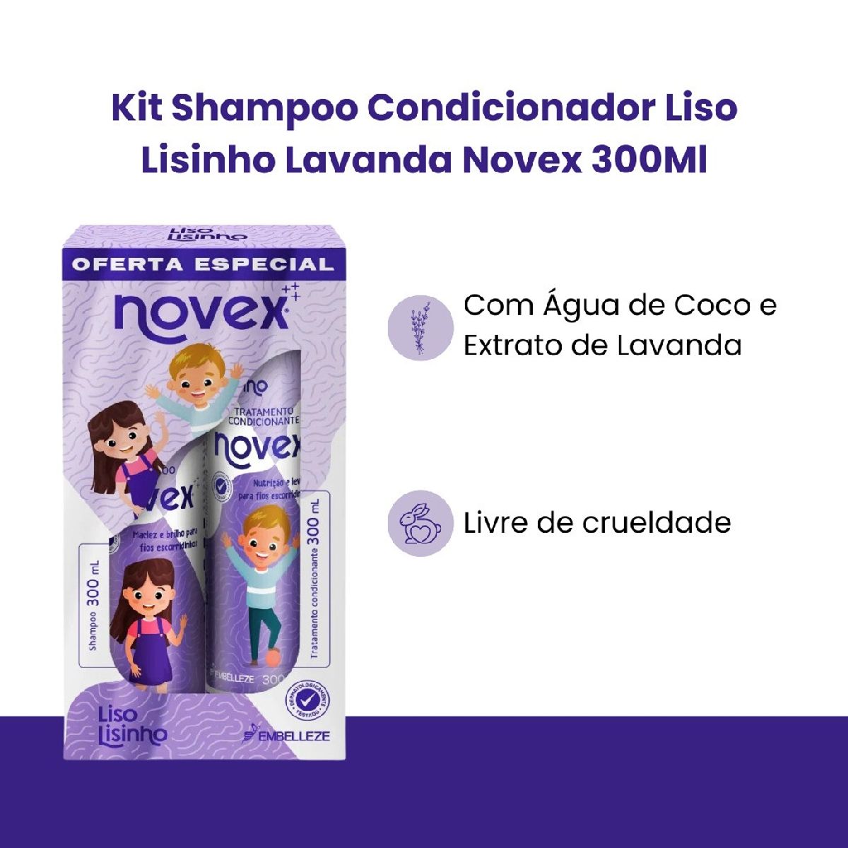 NOVEX - KIT SHAMPOO Y ACONDICIONADOR LISO LISINHO 300ML NOVEX-