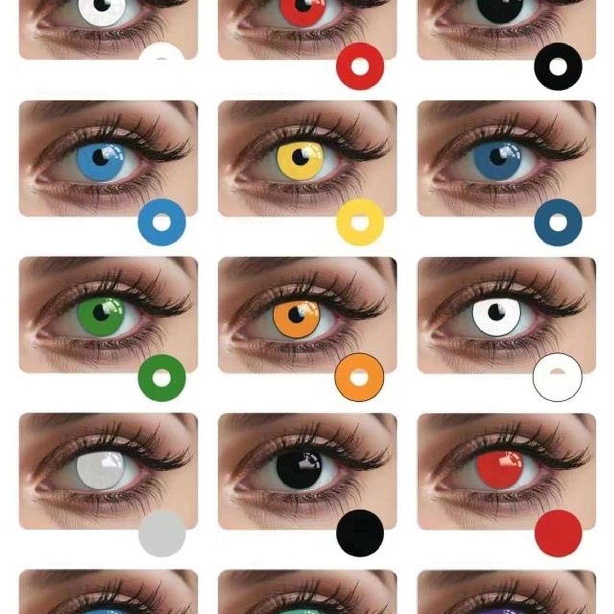 GENERICO - Lentes de Contacto - Fantasía - Ojo Gato - Blanco - Lila