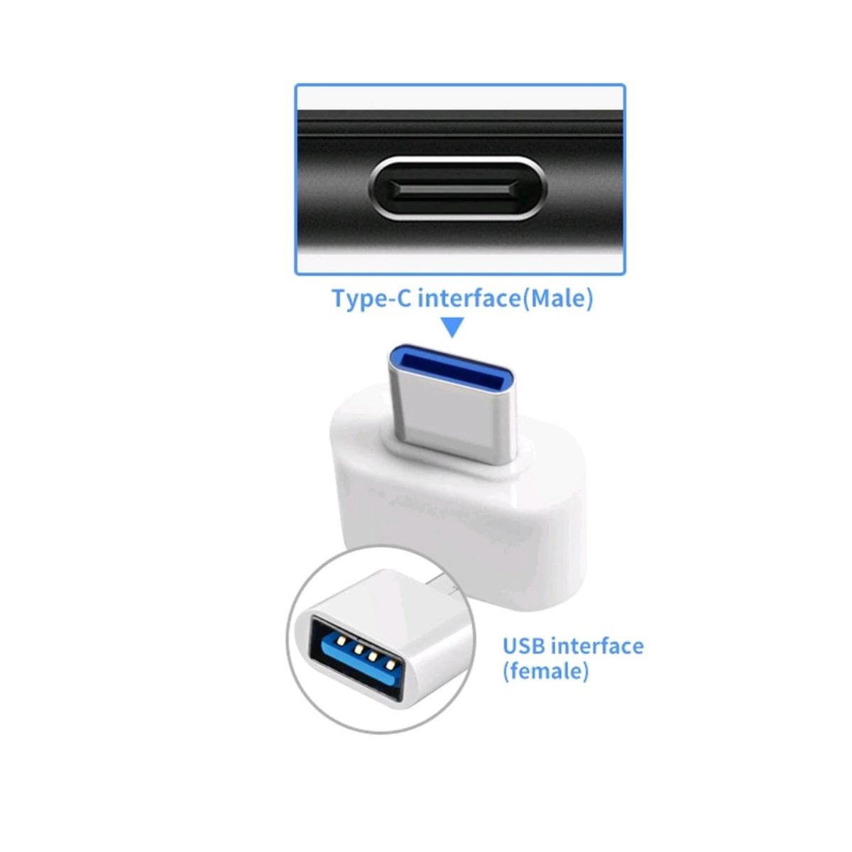 GENERICO - 10 Un. Adaptador Usb 3.0 A Tipo C Para Celulares Y Notebooks