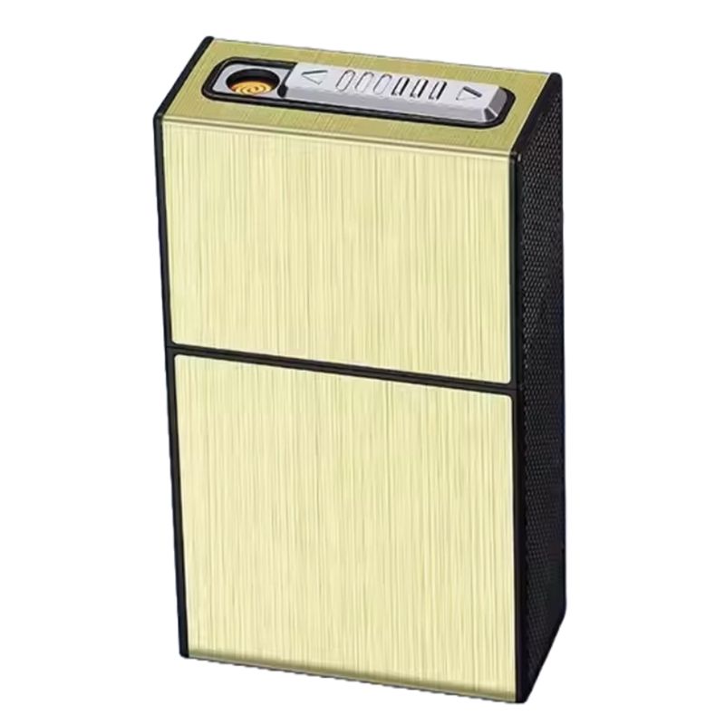 GENERICO - Cigarrera con encendedor - SR - No Desmontable - Dorada