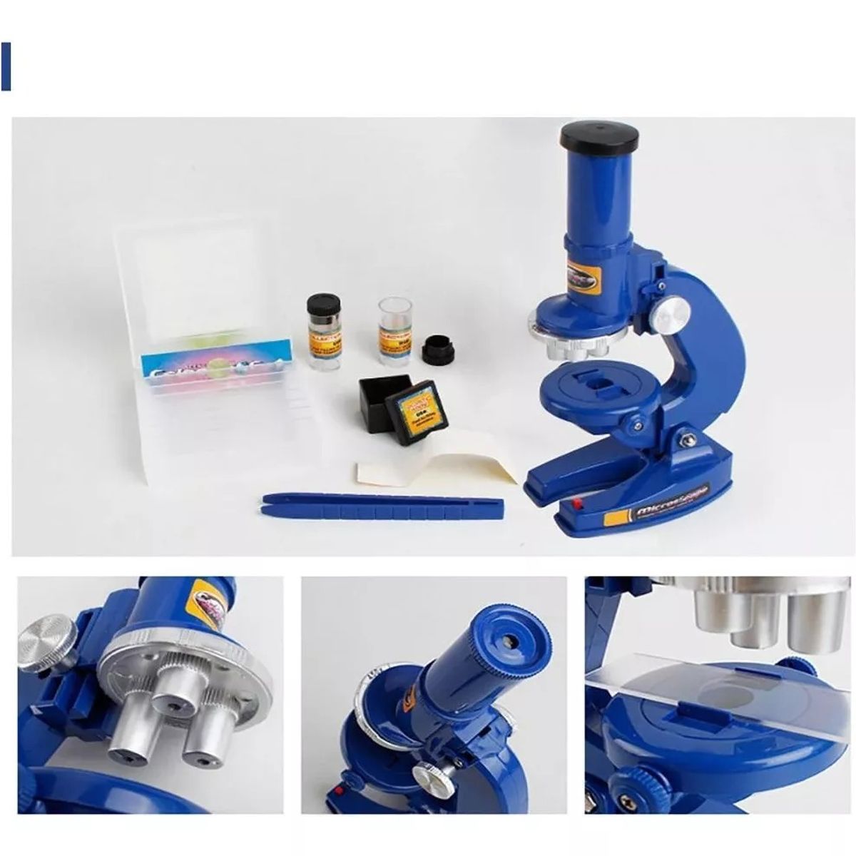 GENERICO - Kit Microscopio Compuesto Con Luz 100x A 450x + Accesorios