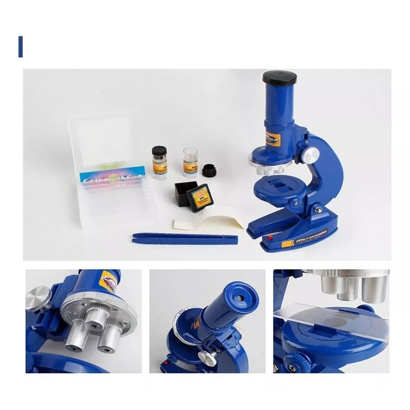GENERICO - Kit Microscopio Compuesto Con Luz 100x A 450x + Accesorios