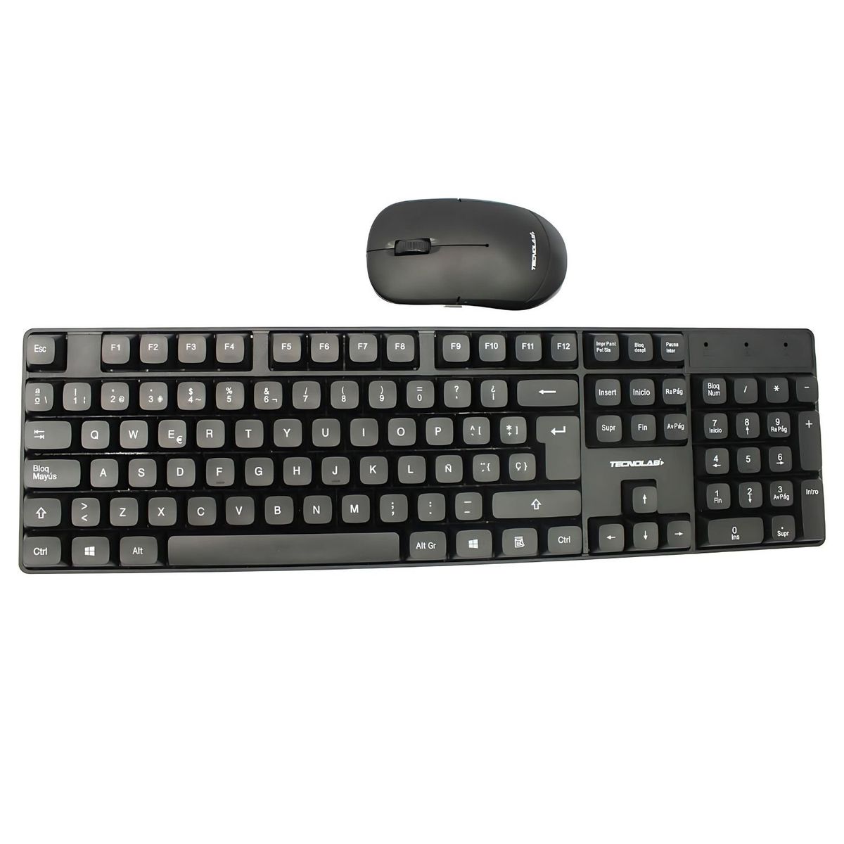 TECNOLAB - Kit Teclado + Mouse Inalámbrico 24G Ergonómico - SC