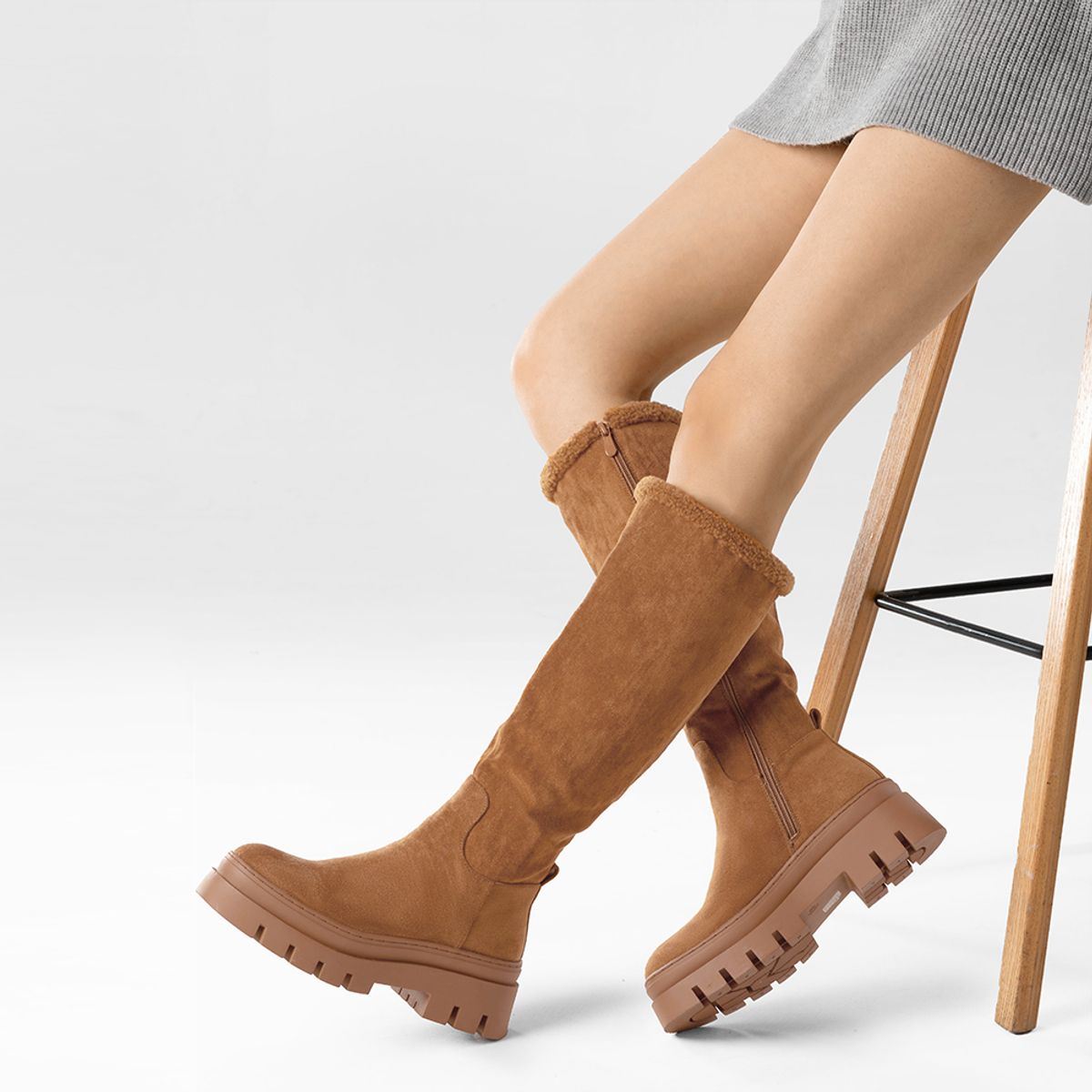 WEIDE - Botas Largas Mujer Casual Moda Gamuza Plataforma Weide HX511