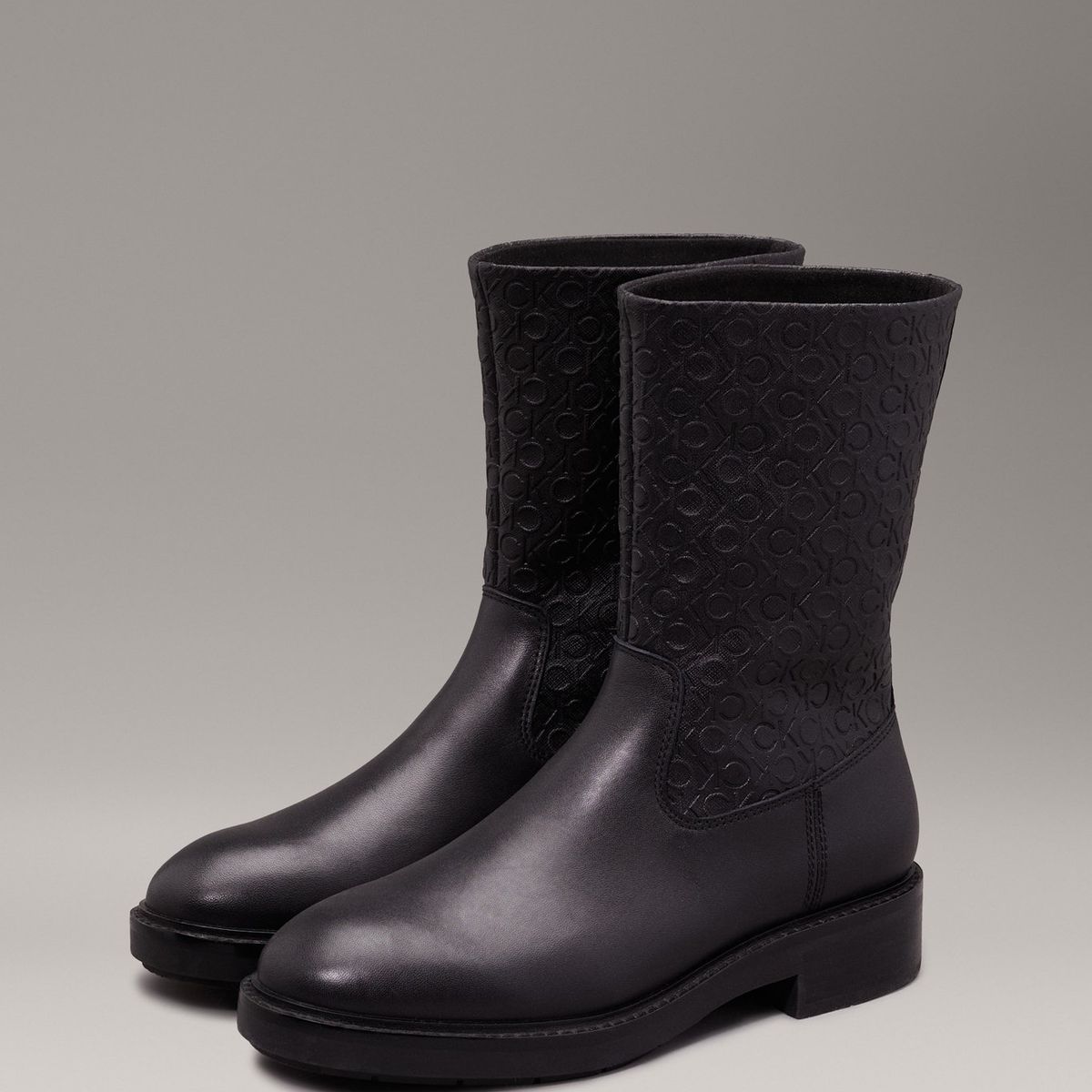 CALVIN KLEIN - Botas Flat Ankle Negro Calvin Klein