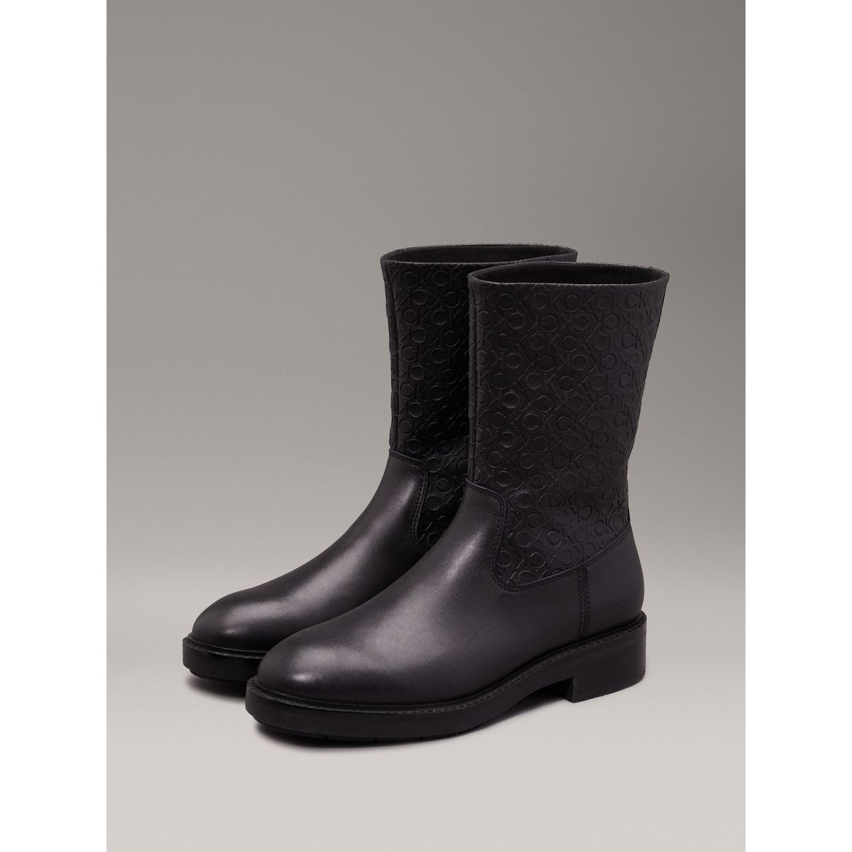 CALVIN KLEIN - Botas Flat Ankle Negro Calvin Klein