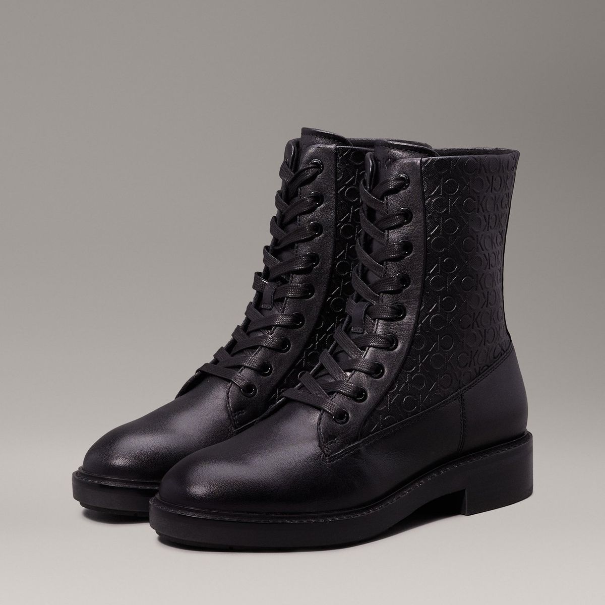 CALVIN KLEIN - Botas Flat Combat Negro Calvin Klein