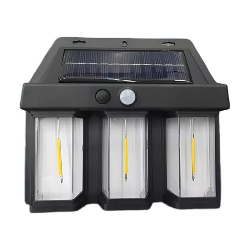 GENERICO - Aplique Farol 3 Ampolletas Solar Con Sensor De Movimiento