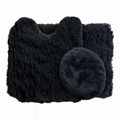 GENERICO - Set de baño Juego de baño alfombras de baño cubre tapa wc peludo
