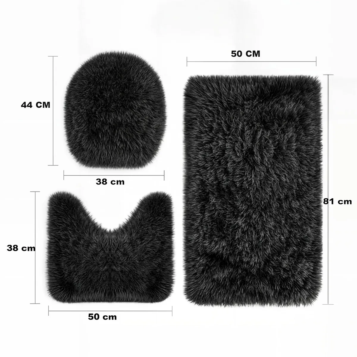 GENERICO - set de baño Juego de baño alfombras de baño cubre tapa wc peludo