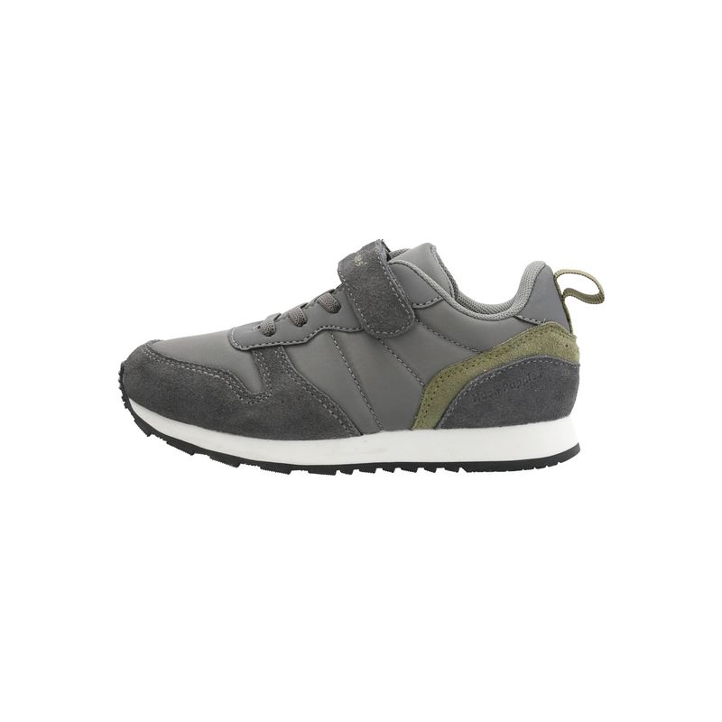 HUSH PUPPIES - Zapatilla Cuero Janet-K Vl Niño Gris HUSH PUPPIES