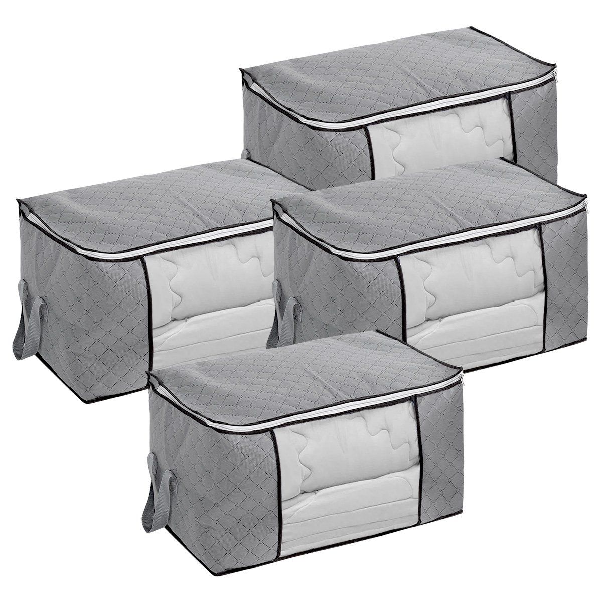 DECOTEAM - Pack 4 Cajas Organizadoras DecoTeam Tela con Visor 60x35x40
