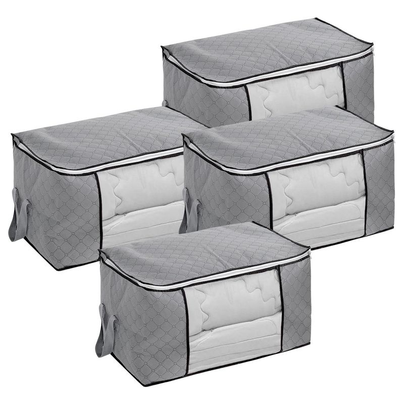 DECOTEAM - Pack 4 Cajas Organizadoras DecoTeam Tela con Visor 60x35x40
