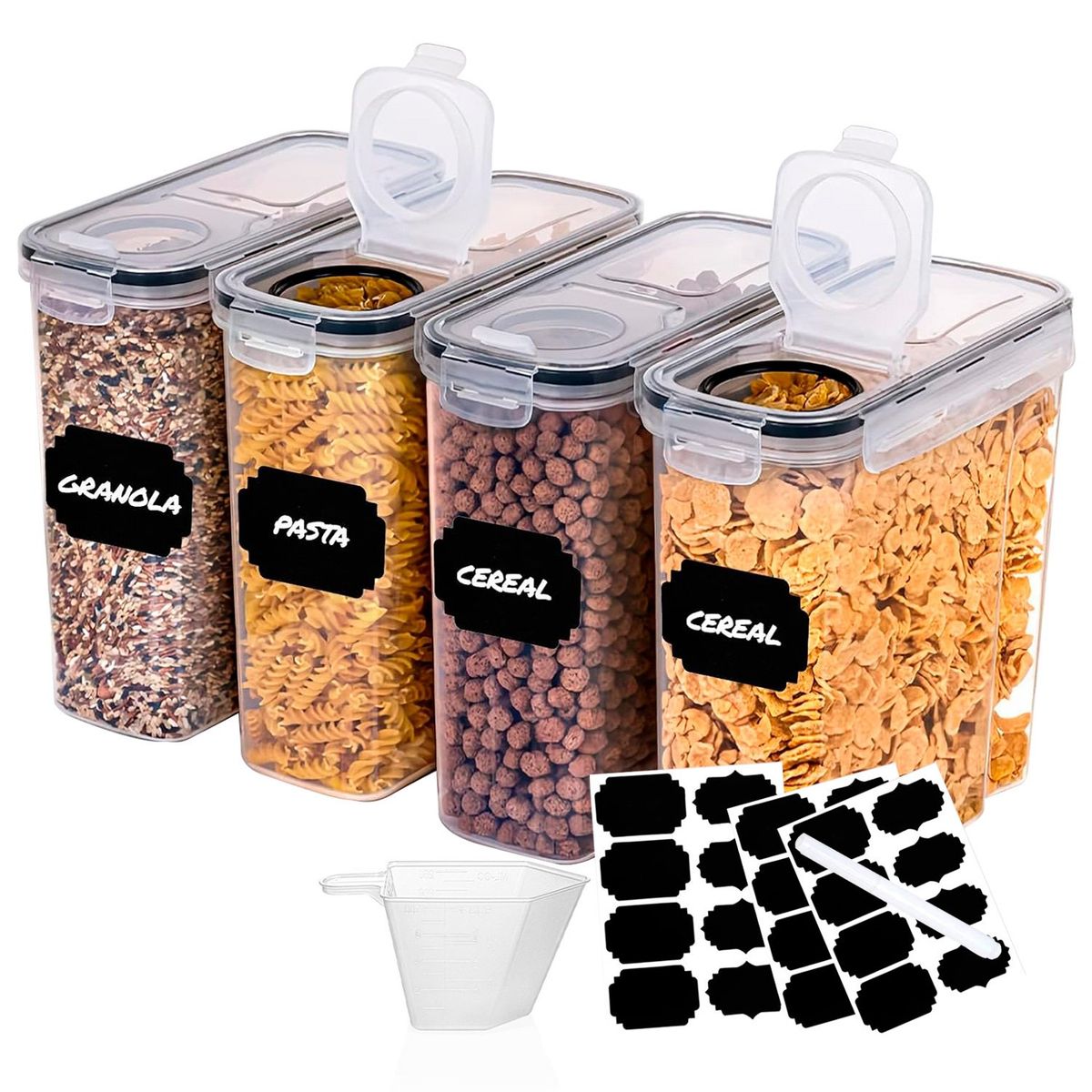CROIX - Set de 4 Recipientes Herméticos CROiX Apilables + Etiquetas