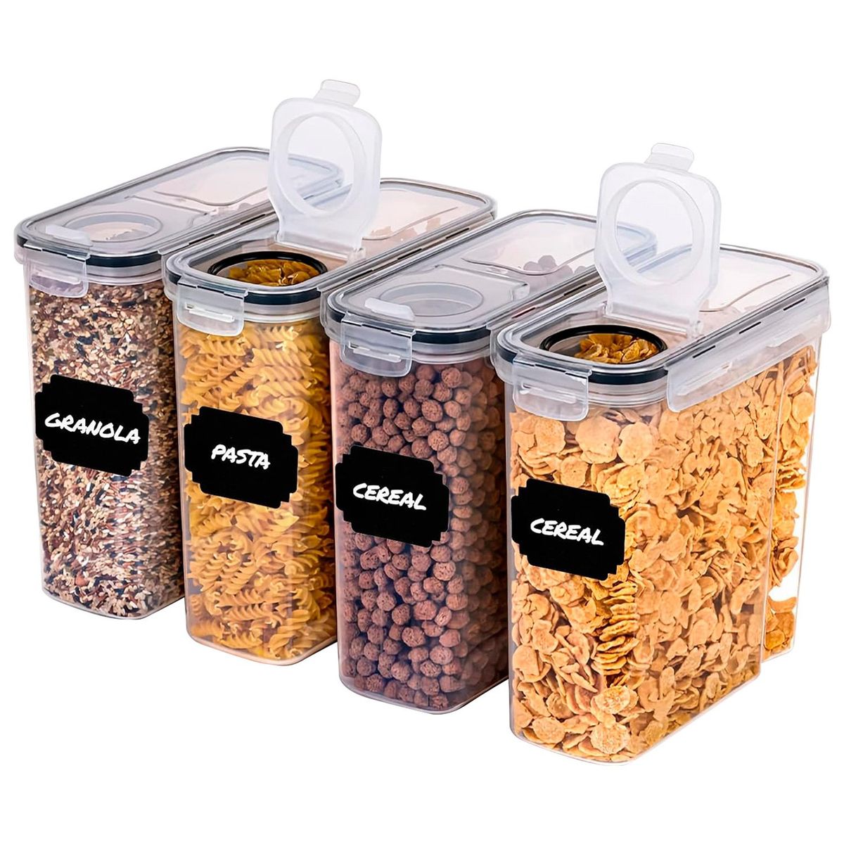 CROIX - Set de 4 Recipientes Herméticos CROiX Apilables + Etiquetas