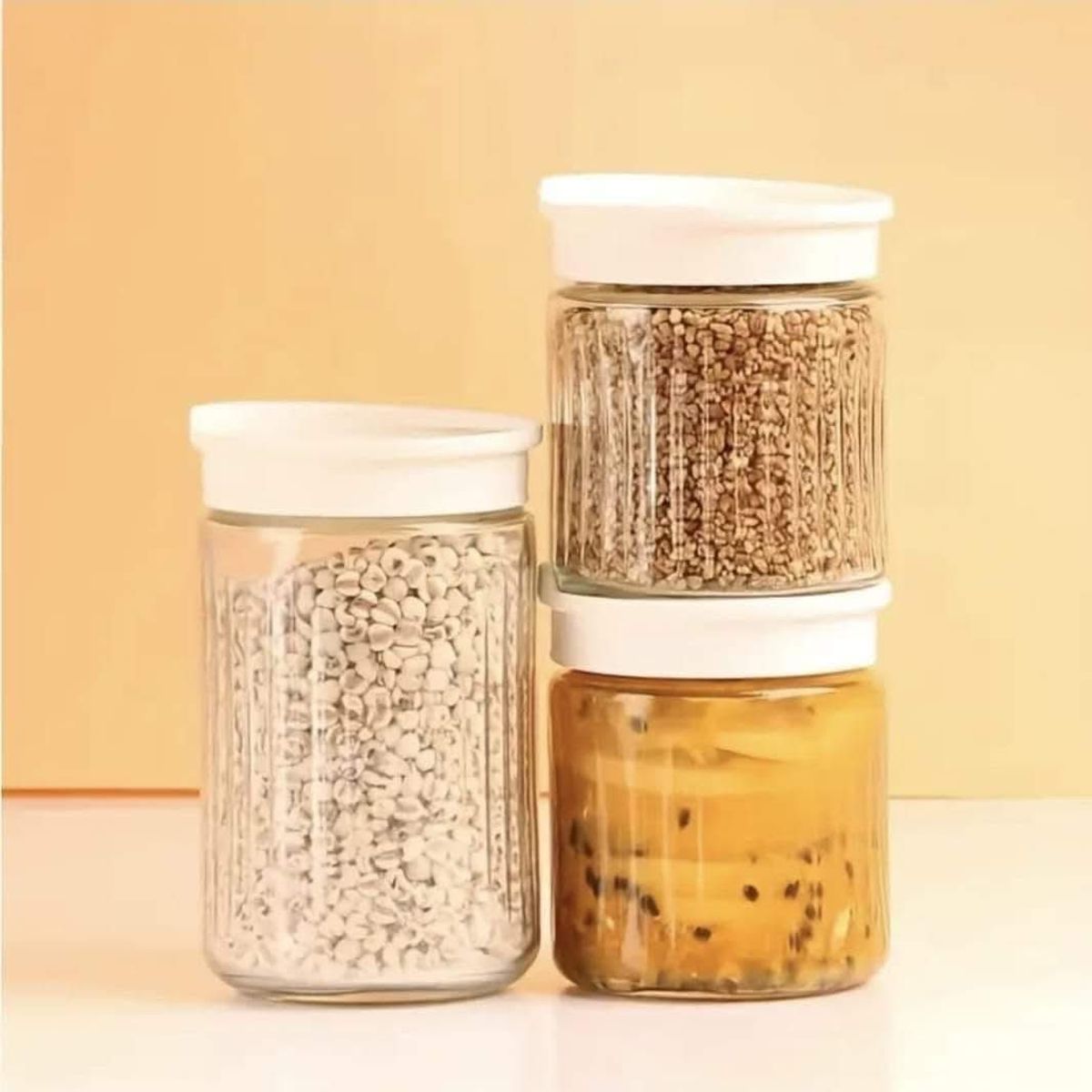 GENERICO - Set 6 Envase Contenedor Frasco Cocina Vidrio Hermetico