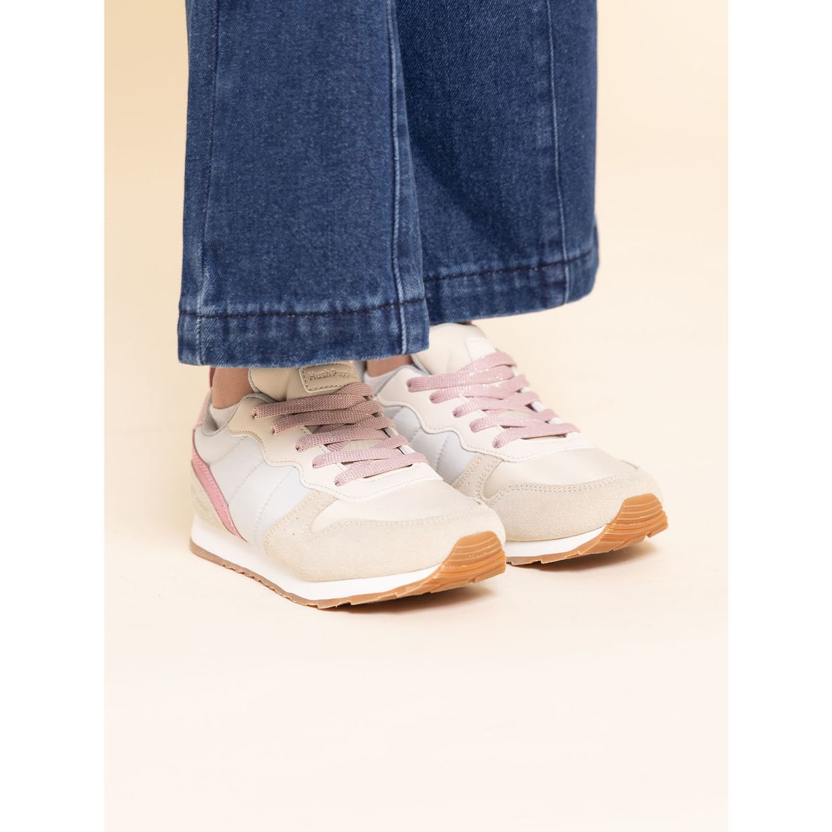 HUSH PUPPIES - Zapatilla Cuero Janet-K Niña Beige HUSH PUPPIES