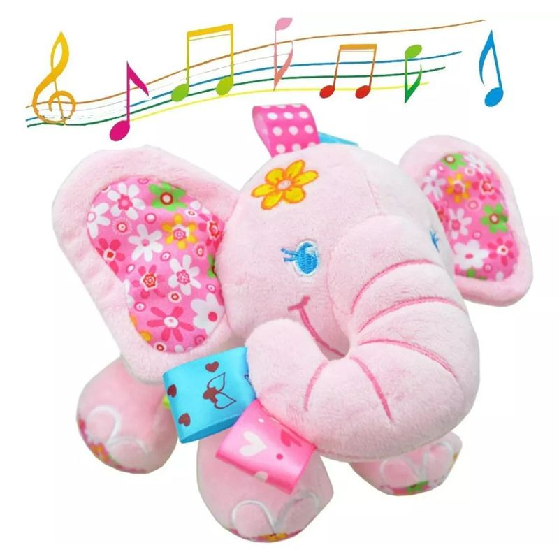 GENERICO - Sonajero Peluche Elefante Colgante Musical Para Bebe