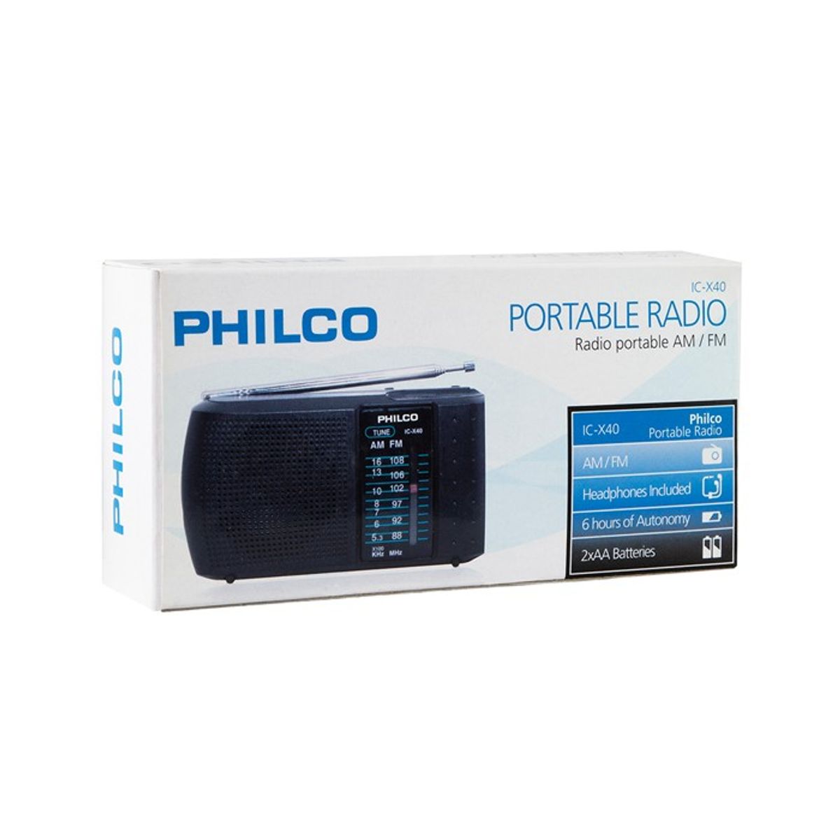 PHILCO - Radio a Pilas Philco ICX-40 FmAm Portable de Bolsillo