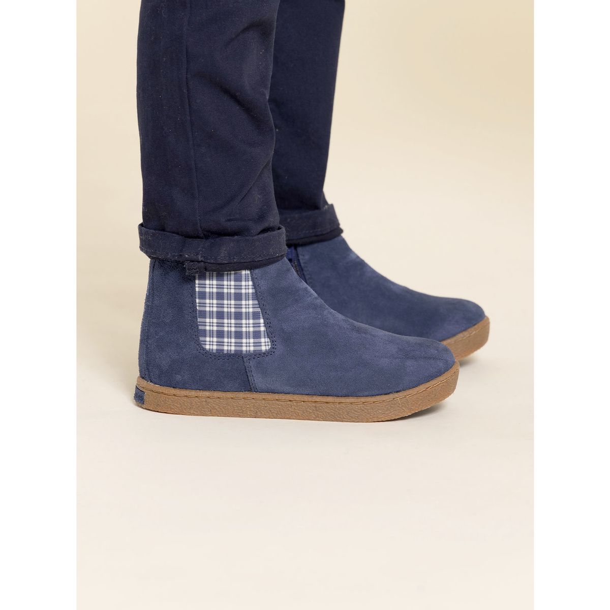 HUSH PUPPIES - Botin Cuero Piombino Niño Azul HUSH PUPPIES