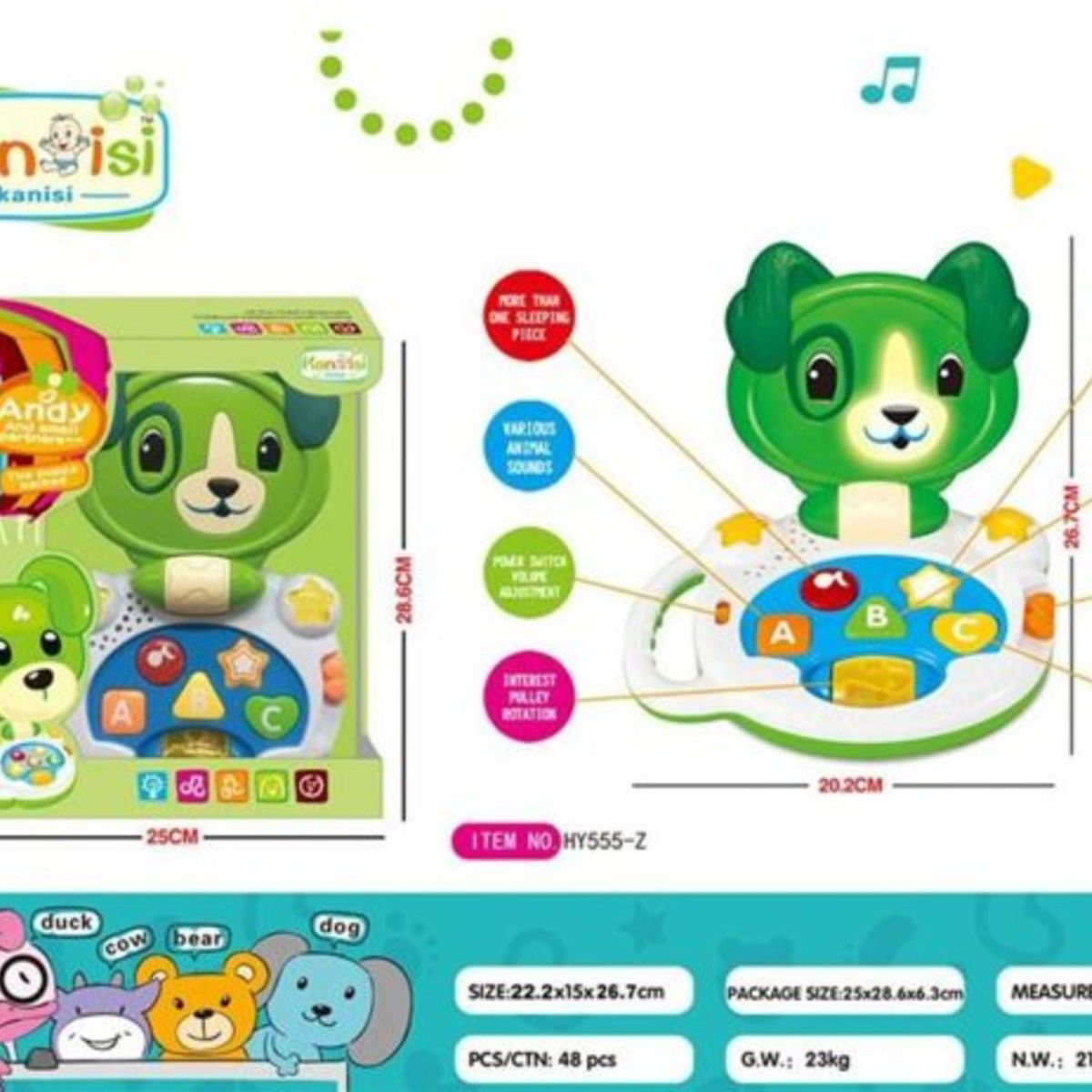 GENERICO - Piano Perro Infantil Letras Sonido Musica Bebes Niño+bateria