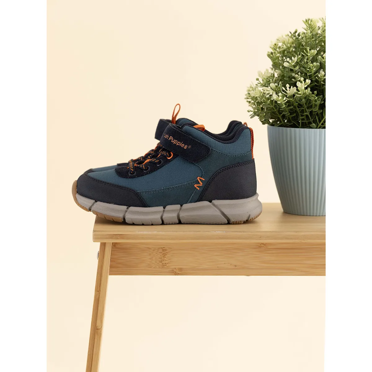 HUSH PUPPIES - Botin Cuero Dudley Niño Azul HUSH PUPPIES