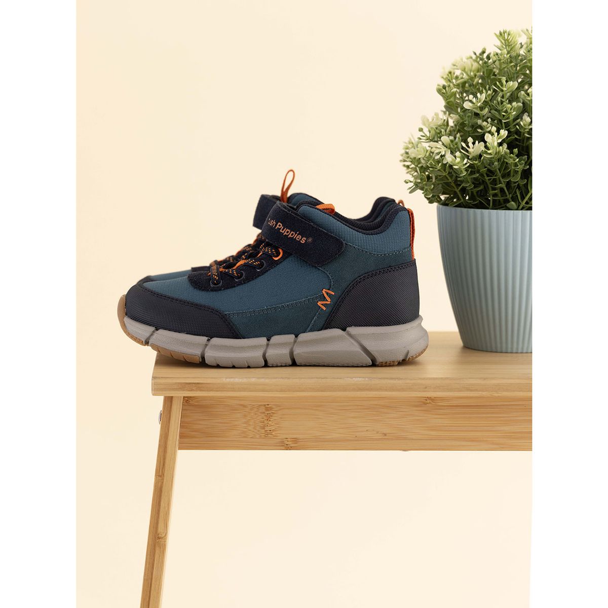 HUSH PUPPIES - Botin Cuero Dudley Niño Azul HUSH PUPPIES
