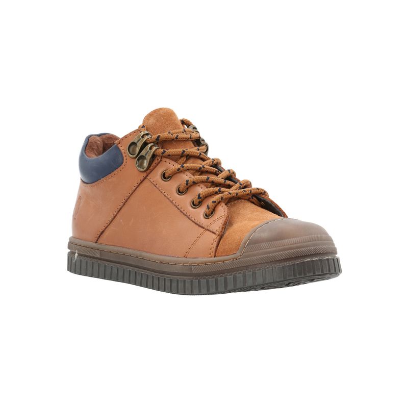 HUSH PUPPIES - Zapatilla Cuero Waco Niño Café HUSH PUPPIES