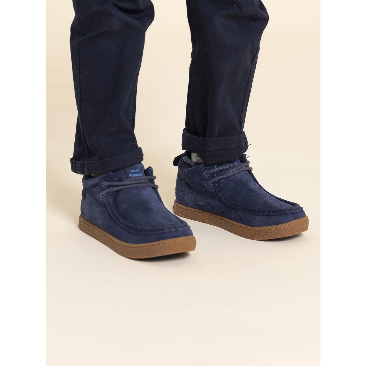 HUSH PUPPIES - Botin Cuero Winnie Niño Azul HUSH PUPPIES