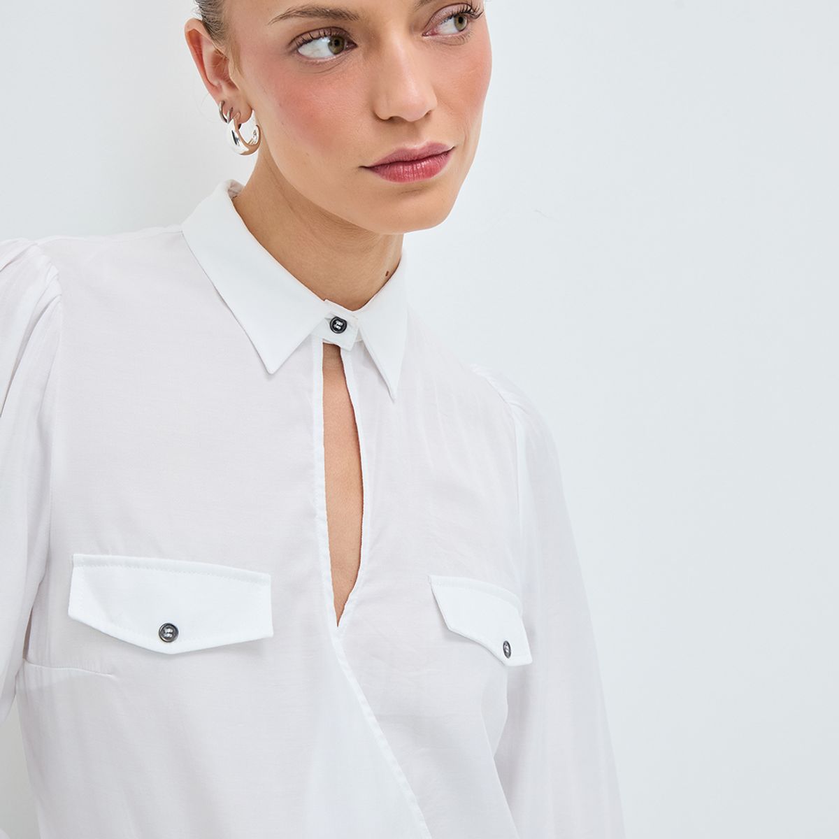 IO - Blusa Manga Larga Crudo Mujer Io