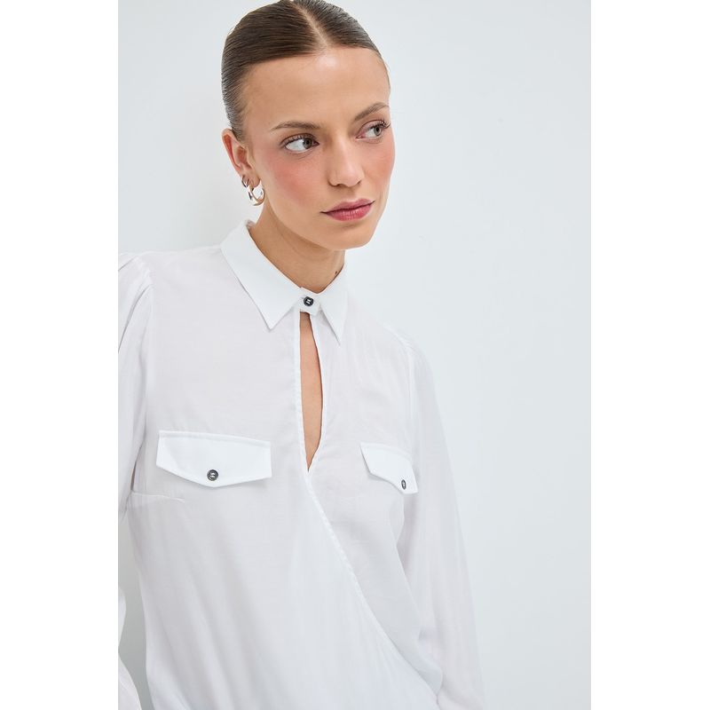 IO - Blusa Manga Larga Crudo Mujer Io