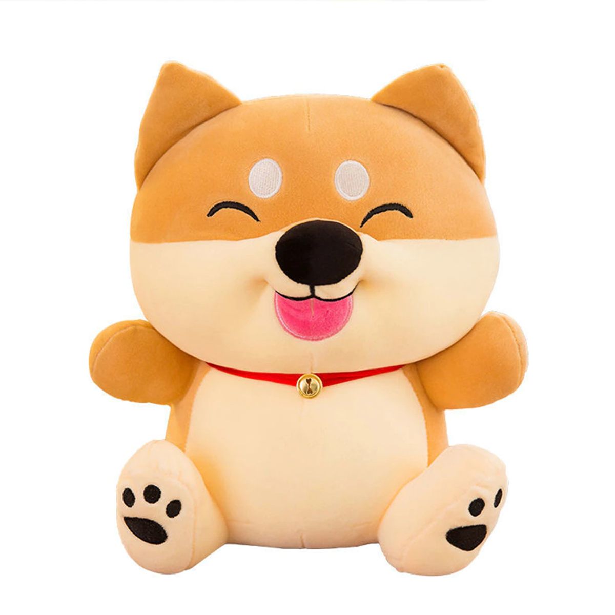 GENERICO - Peluche Perro Shiba Inu Beige con campana Kawaii