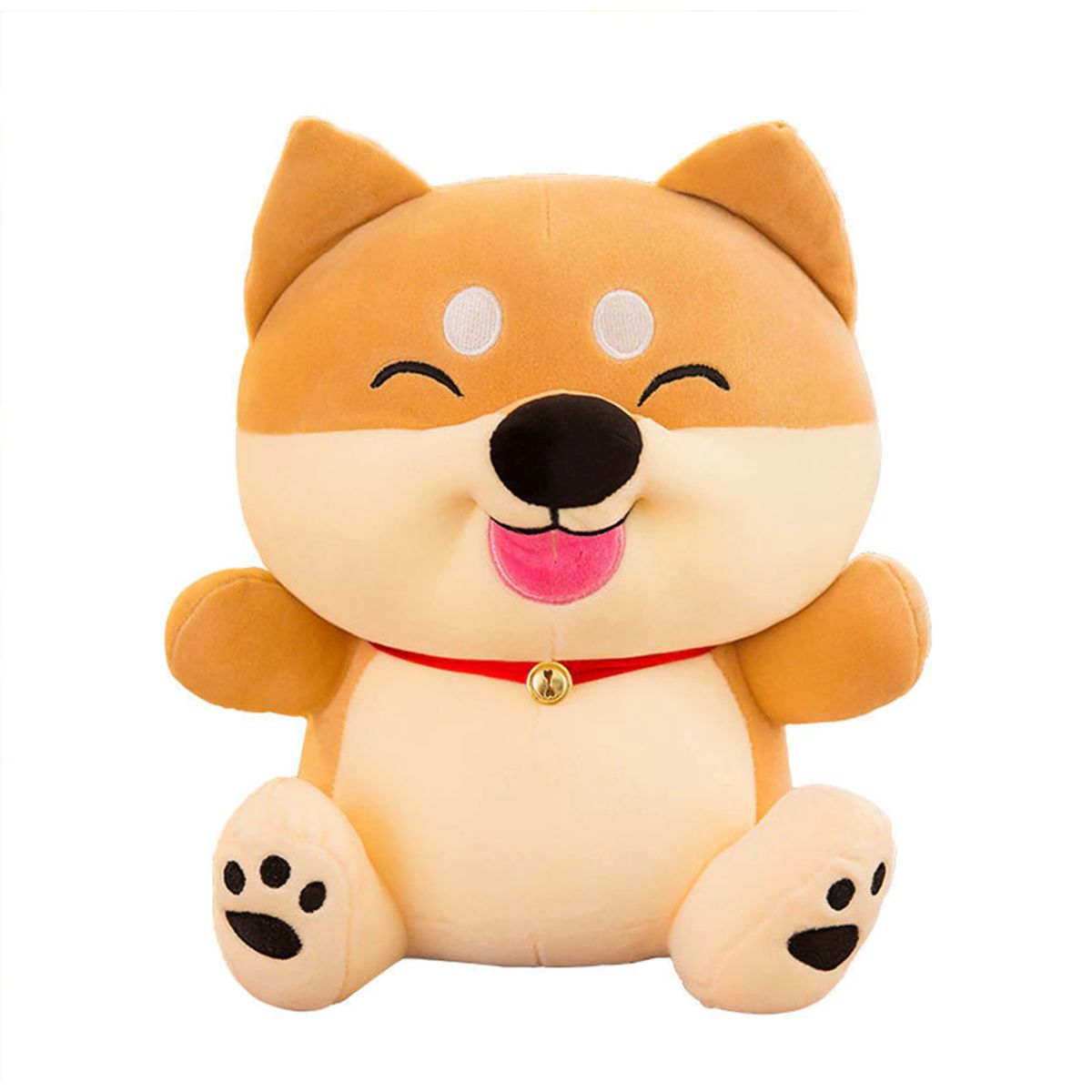 GENERICO - Peluche Perro Shiba Inu Beige con campana Kawaii