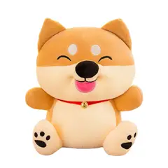 GENERICO - Peluche Perro Shiba Inu Beige con campana Kawaii