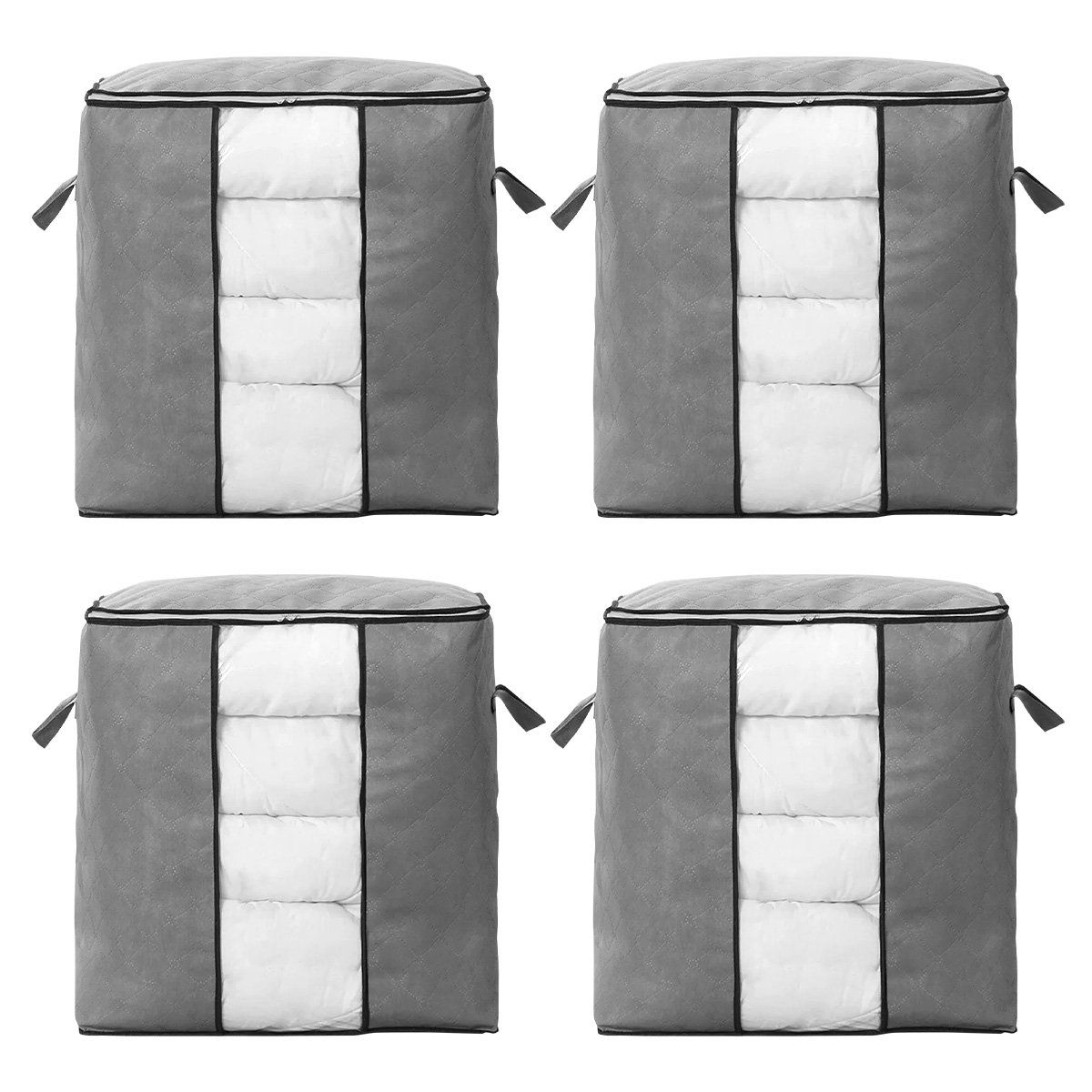 DECOTEAM - Pack 4 Cajas Organizadoras DecoTeam Tela con Visor 46x28x48