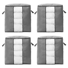 DECOTEAM - Pack 4 Cajas Organizadoras Tela con Visor 46x28x48