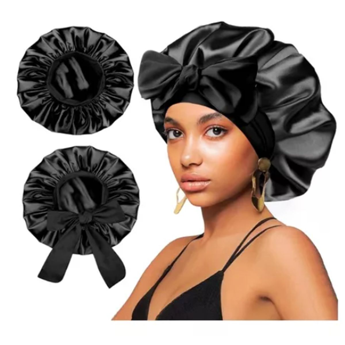 GENERICO - Gorro Satin Para Dormir Cabello Rizado Y Liso Evita Enredos