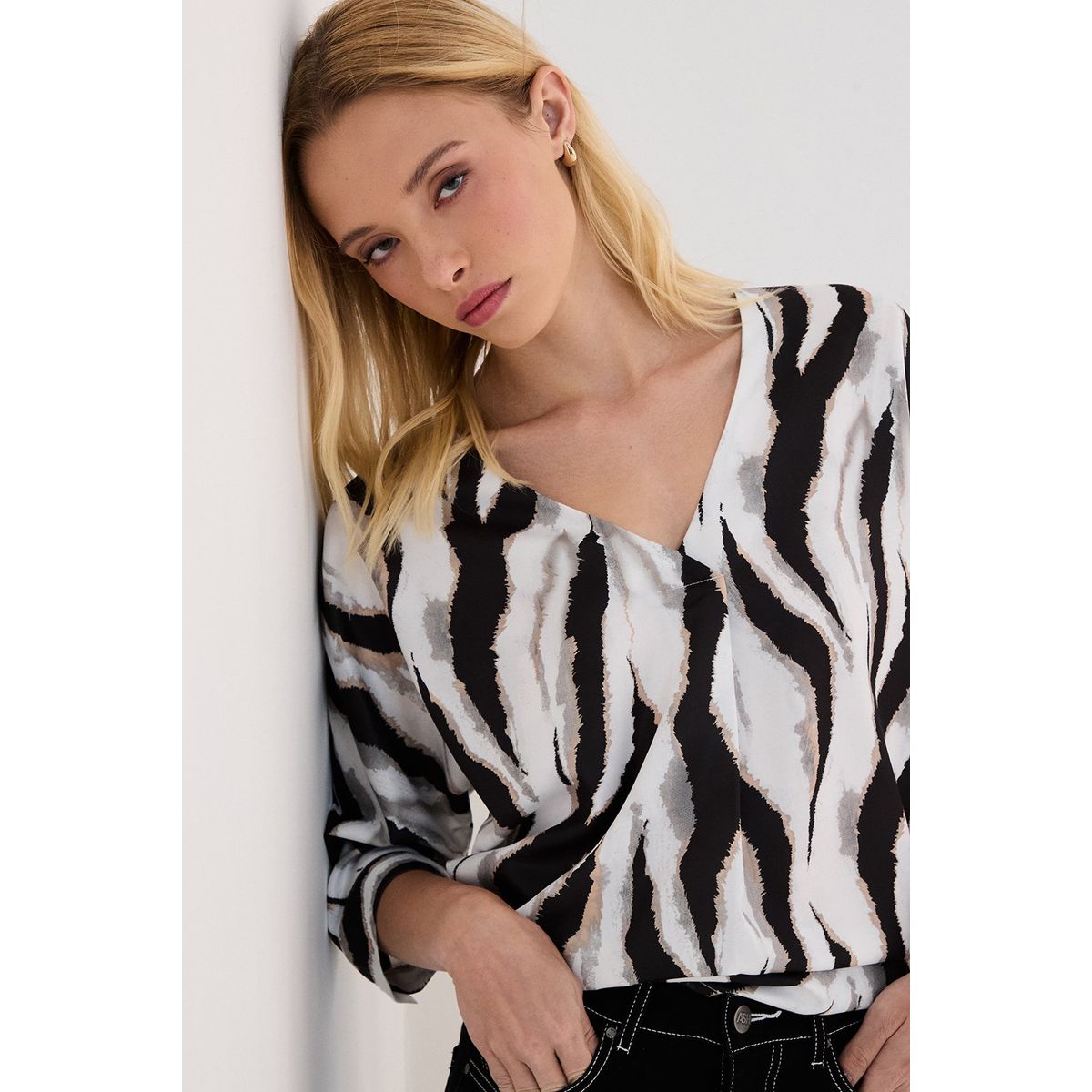 ASH - Blusa Manga Larga Crudo Mujer Ash