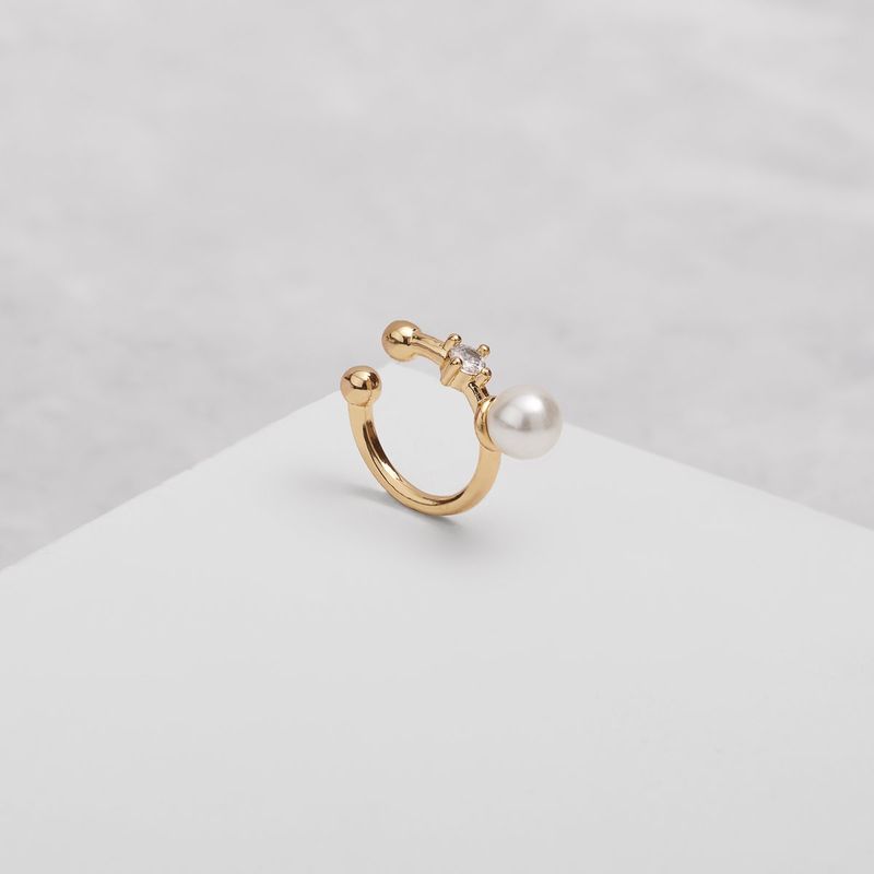 BY LAS CAYETANAS - Aros cuff HERA bañado en Oro 18k
