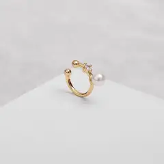 BY LAS CAYETANAS - Aros cuff HERA bañado en Oro 18k